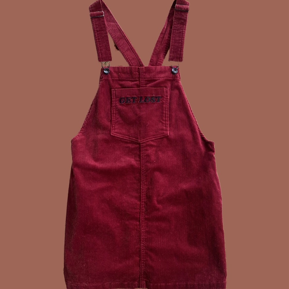 GET LOST corduroy pinafore dress